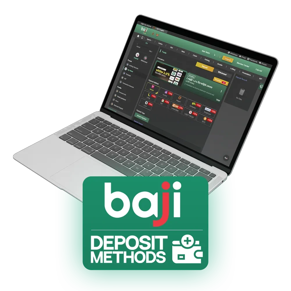 Deposit methods at Baji Live.