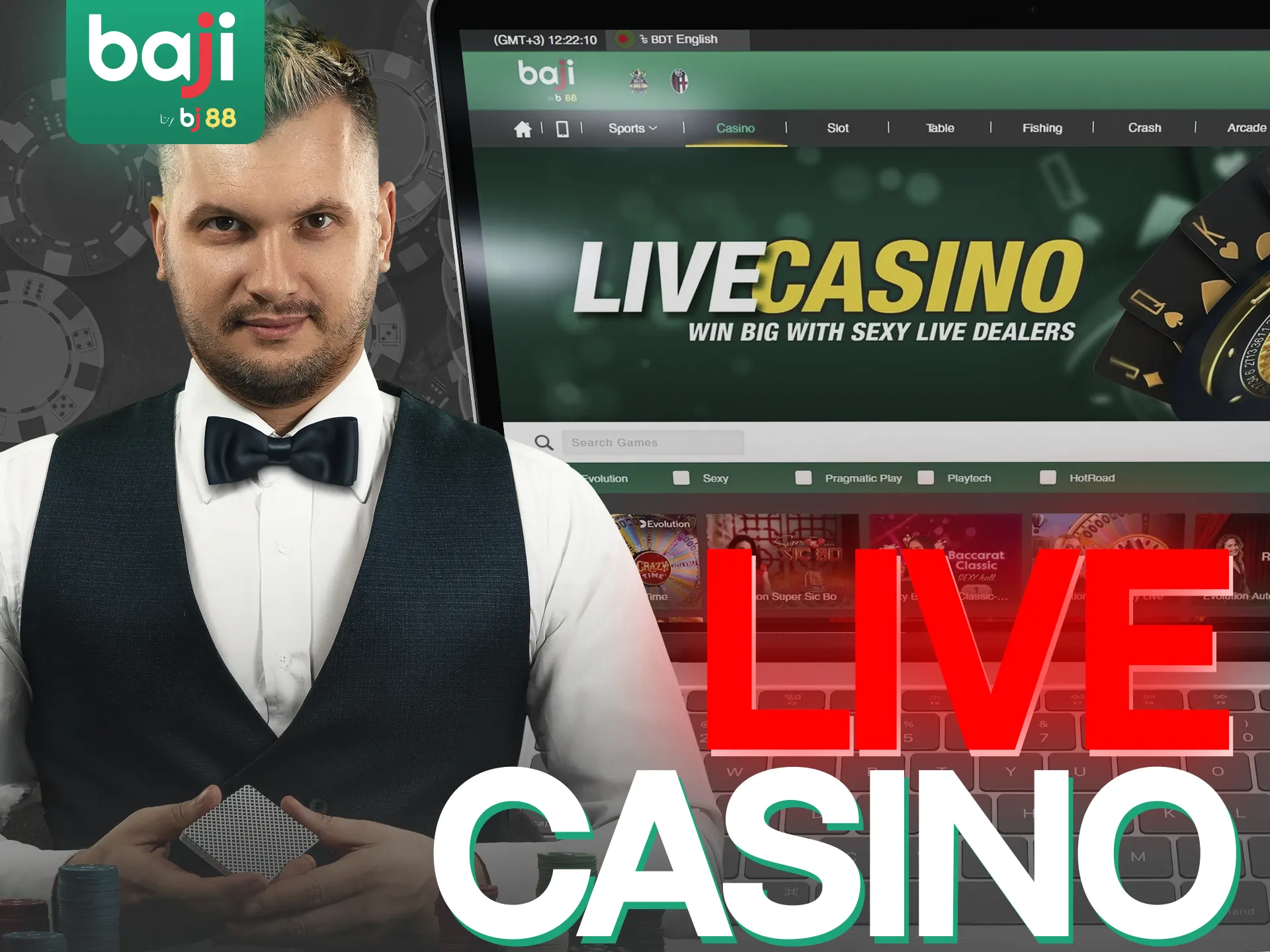 Baji Live Casino section