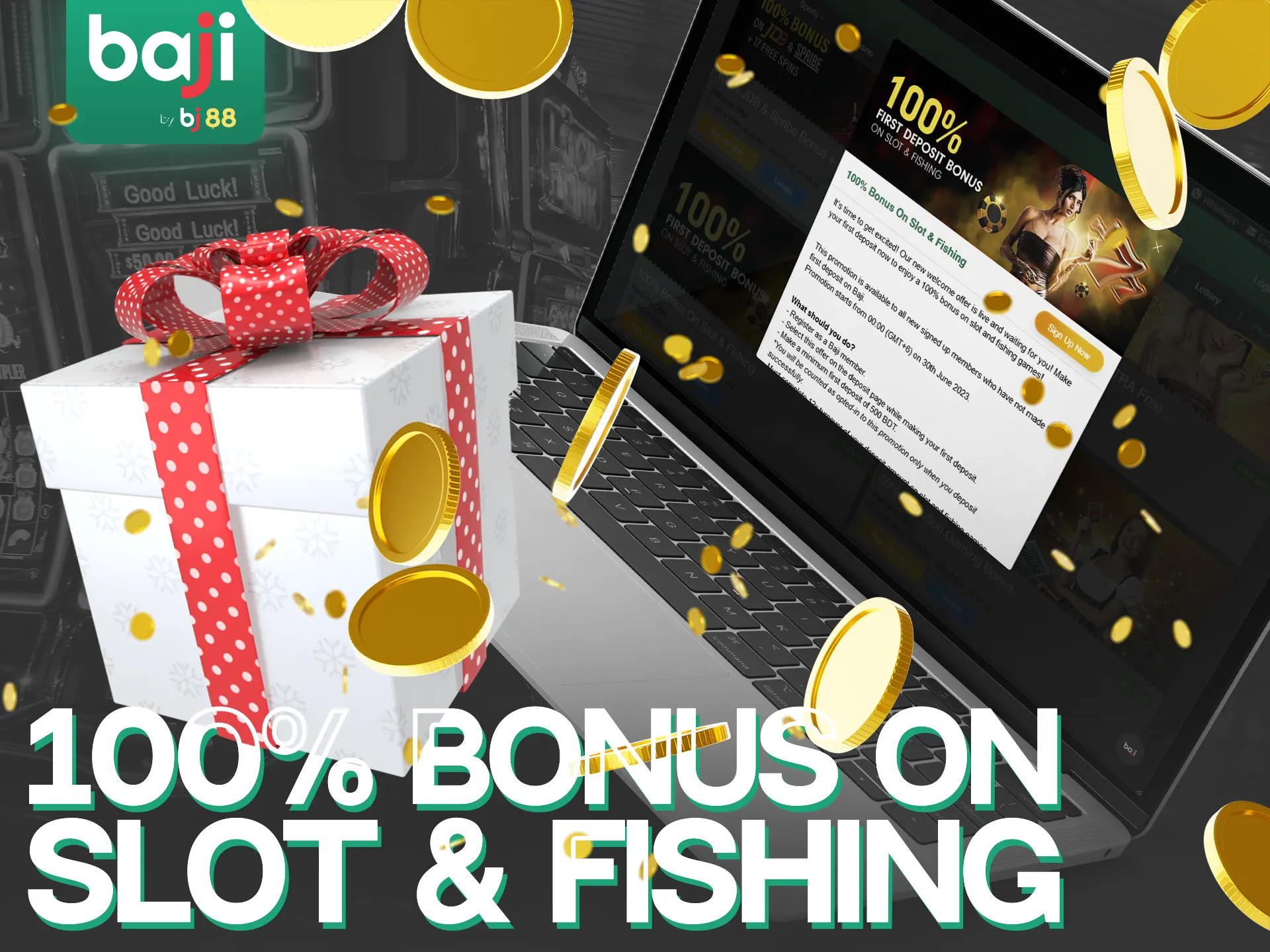 Get ready to enjoy a registration bonus on slot and fishing games at Baji Live.