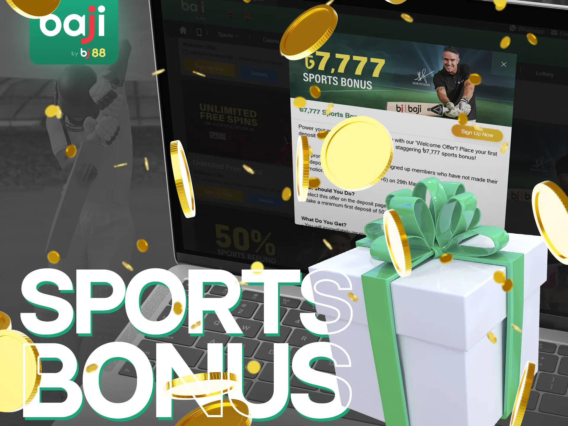 Receive a sports bonus with your first deposit at Baji Live.