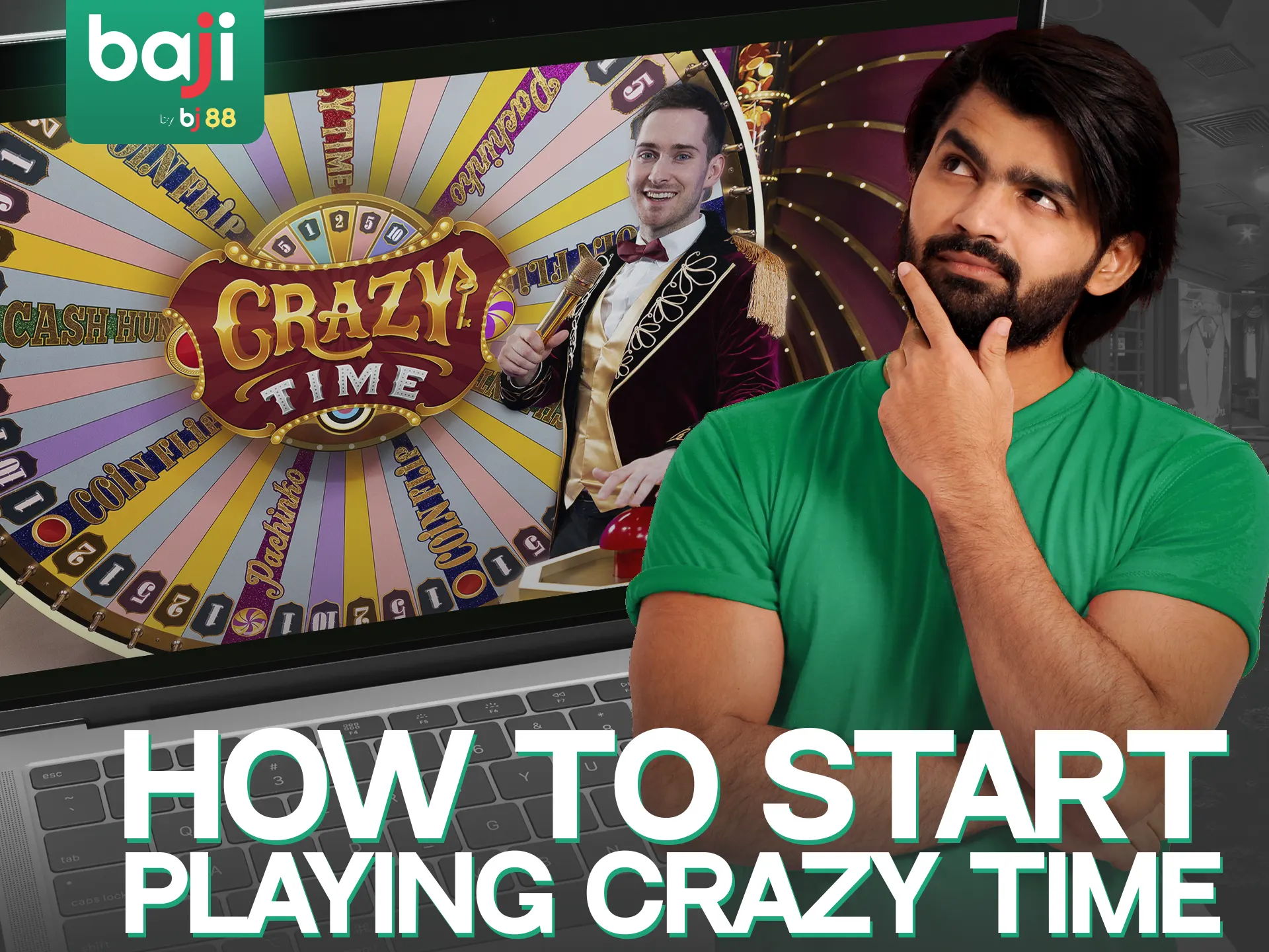 Follow the instructions to start playing Crazy Time at Baji.