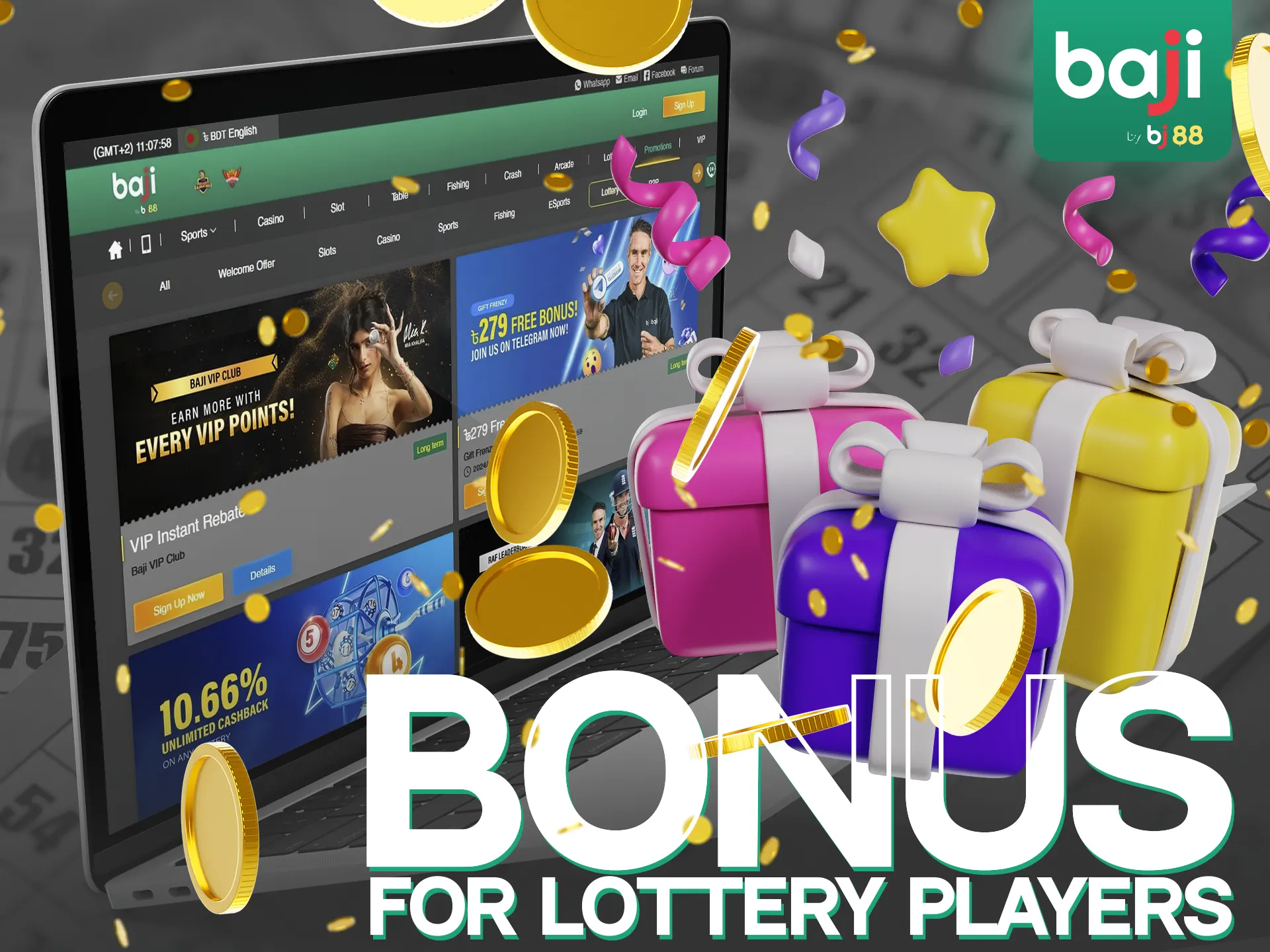 Baji Live has special offers for Lottery gamblers.