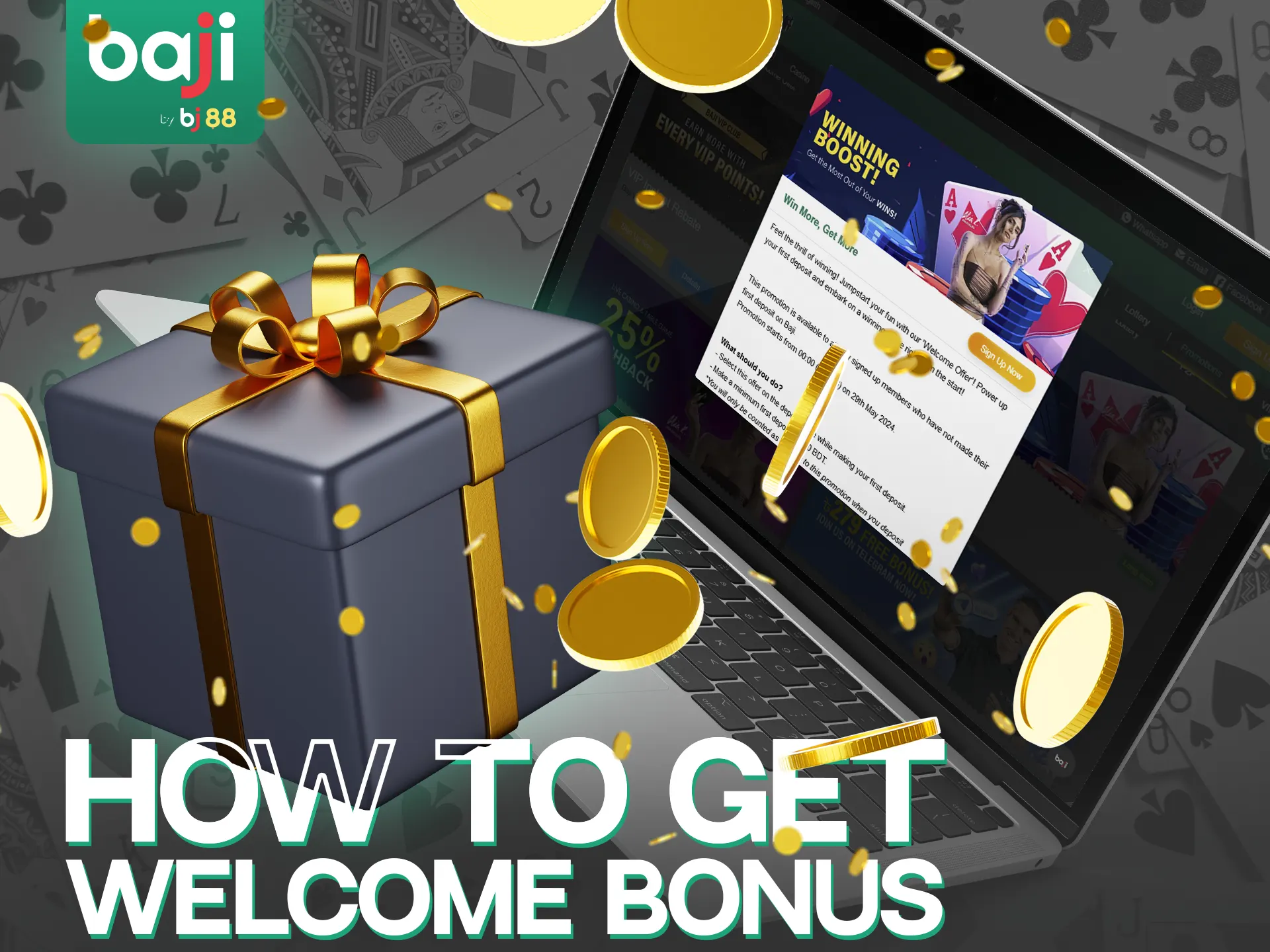 Get Baji Live welcome bonus for table games.