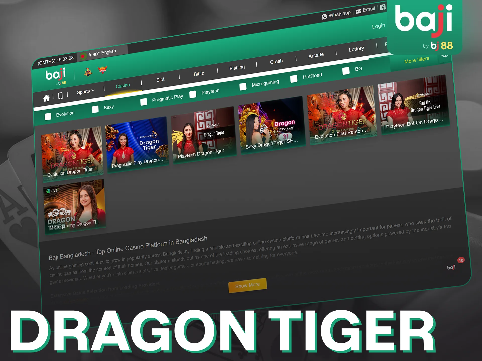 Dragon Tiger at Baji Live is a great game for a good time.