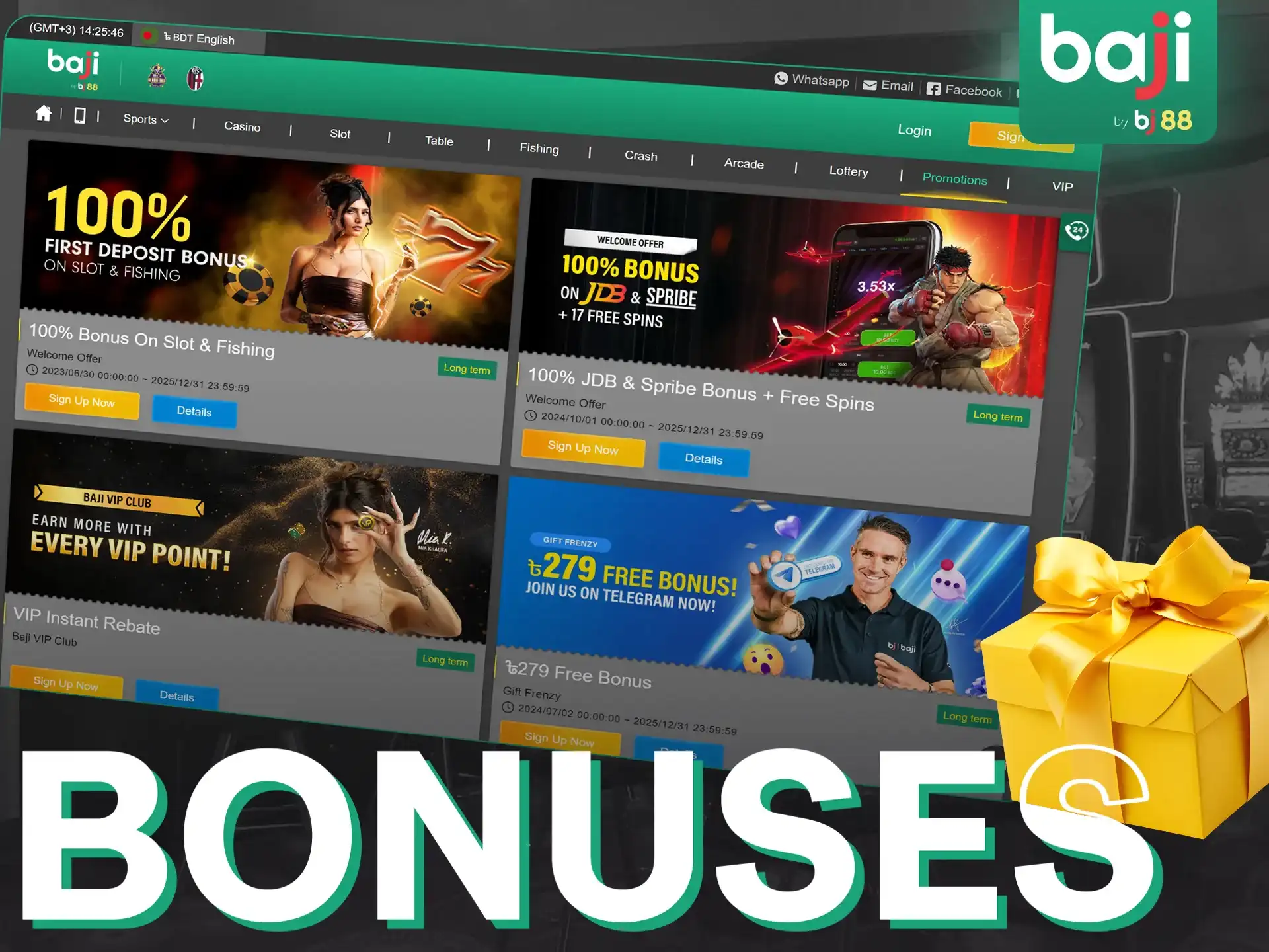 Baji Live has prepared special bonuses for you.