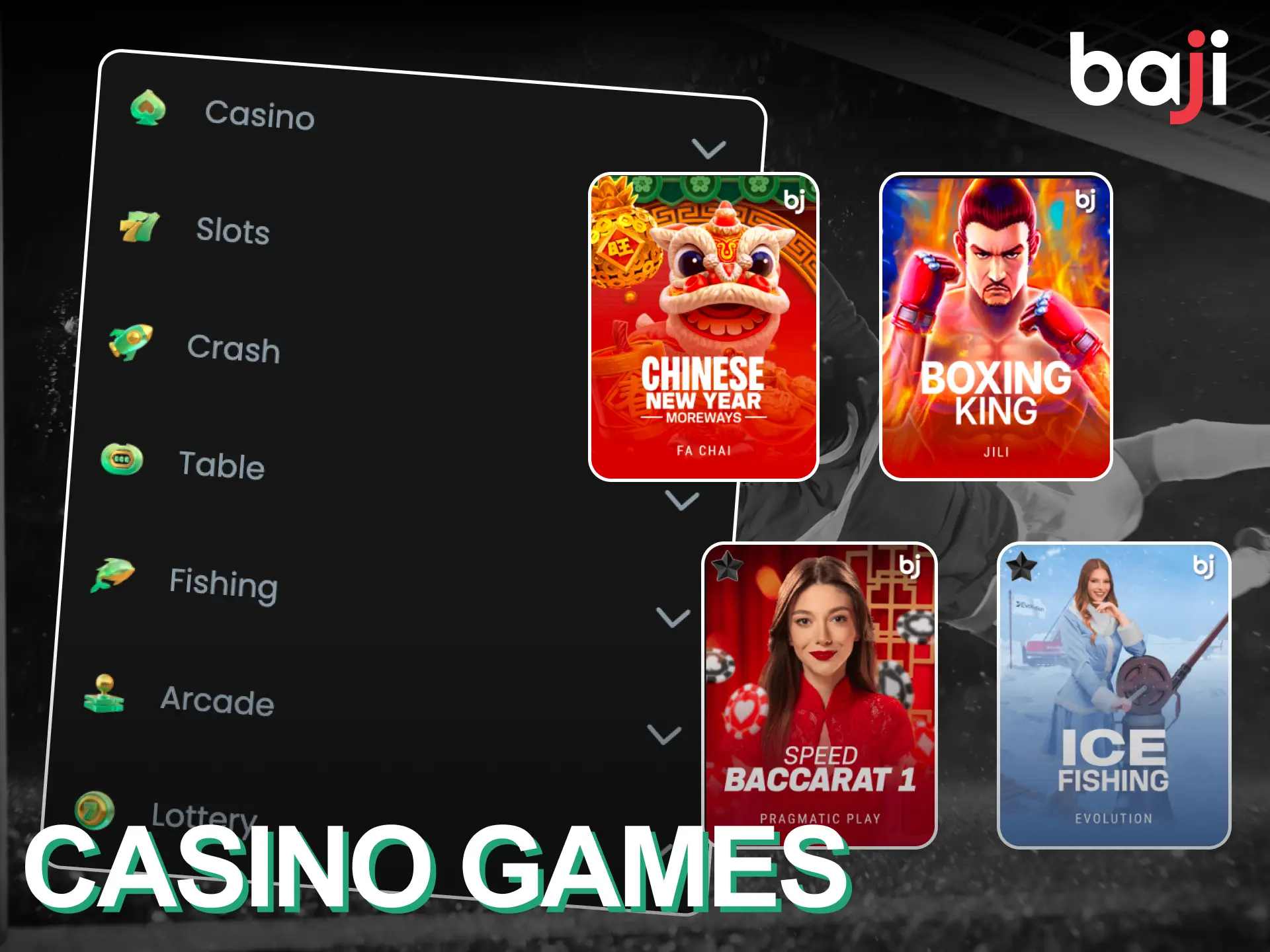 The casino section at Baji Live has a mix of classic and new games.