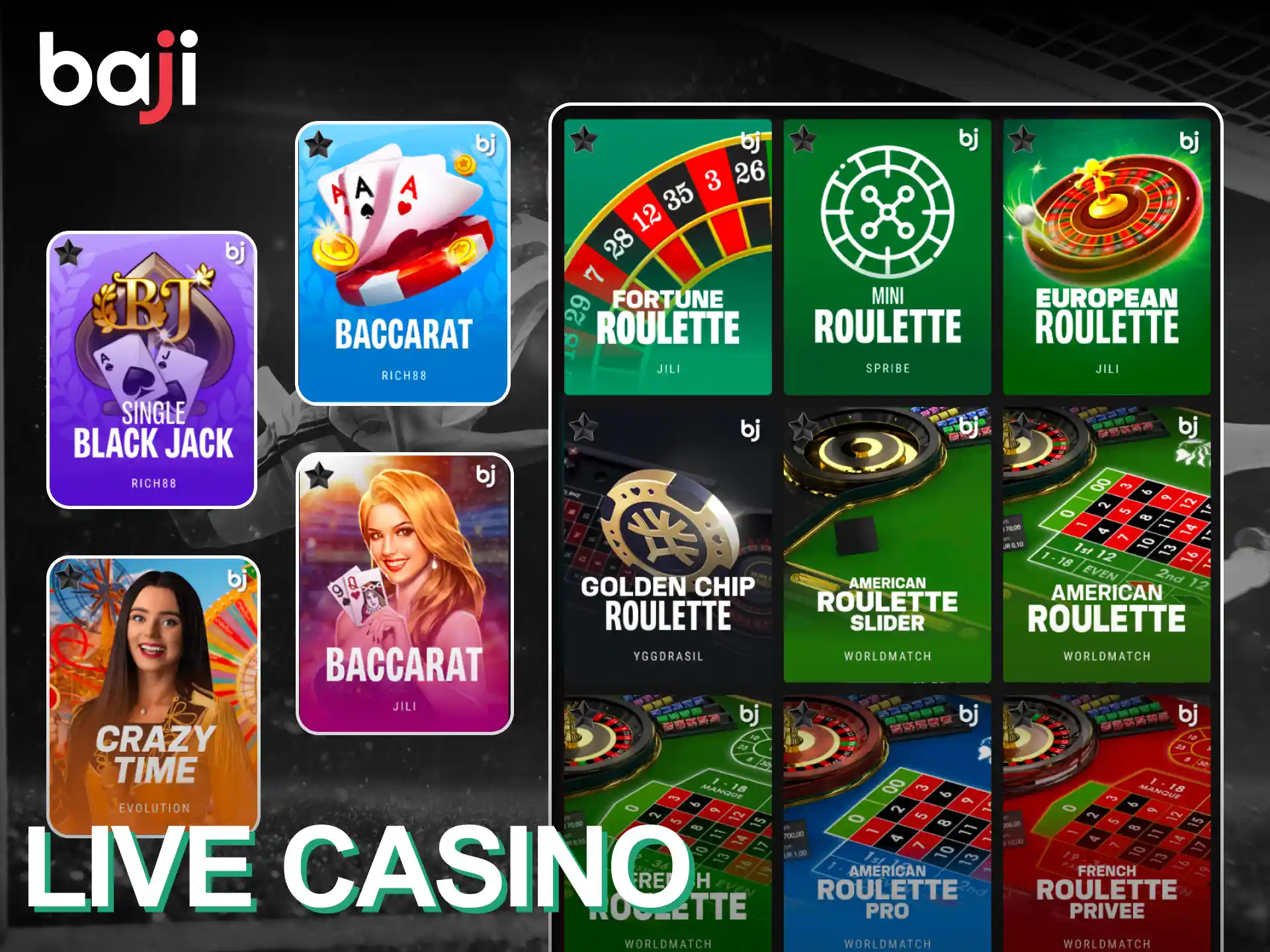 Join real-time gaming sessions with live dealers at Baji Live.