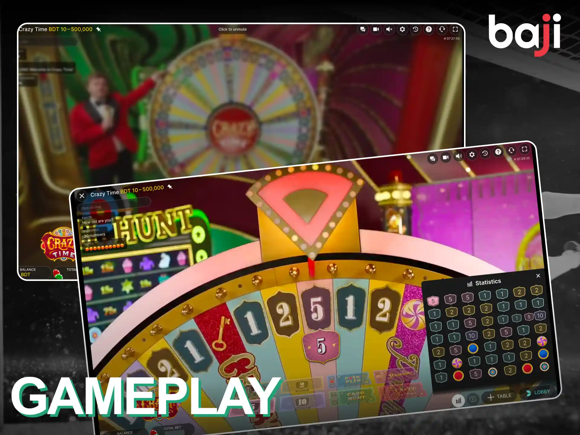 How to play Crazy Time at Baji live casino.