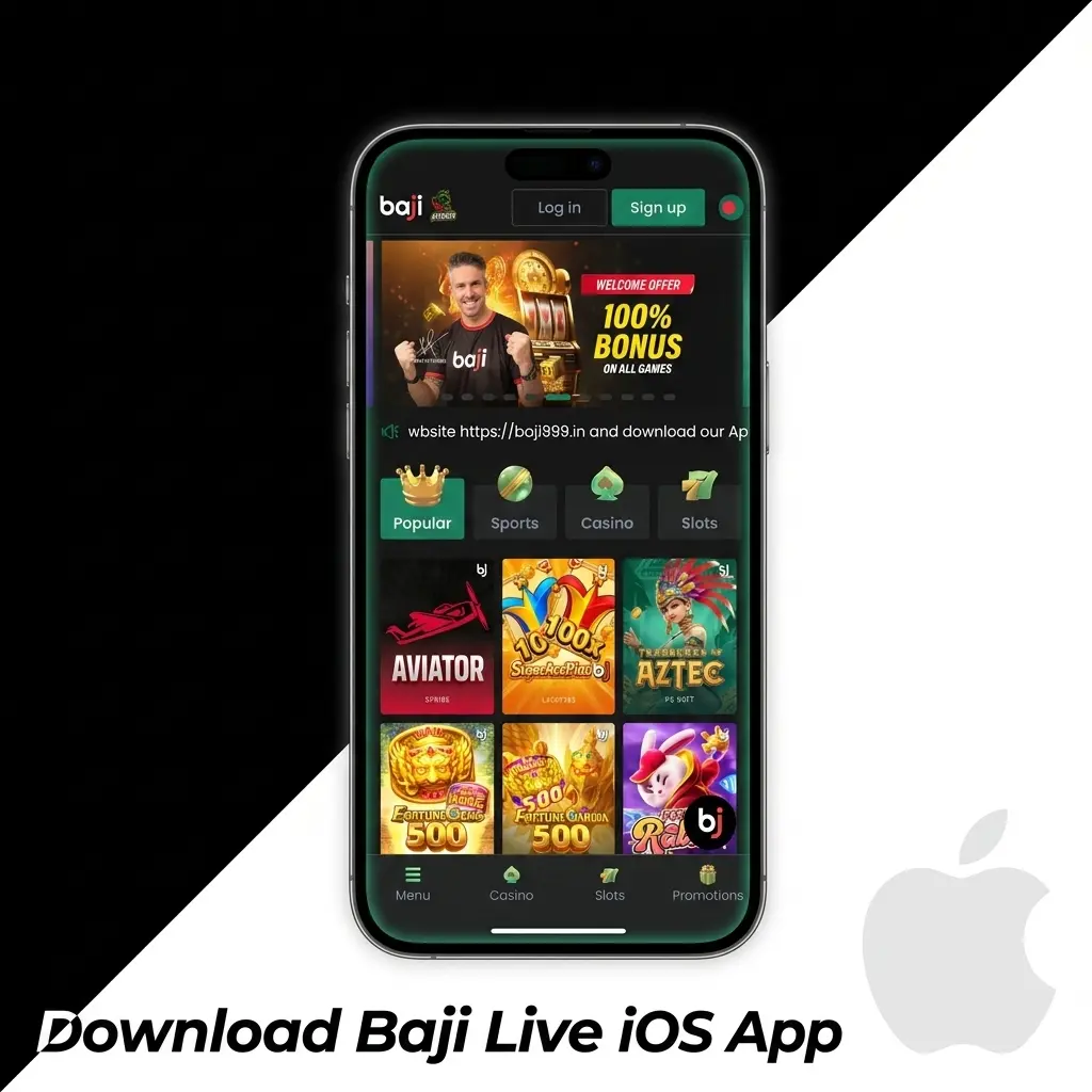 Baji Live iOS PWA download guide showing Safari Share menu steps to add the app to iPhone home screen