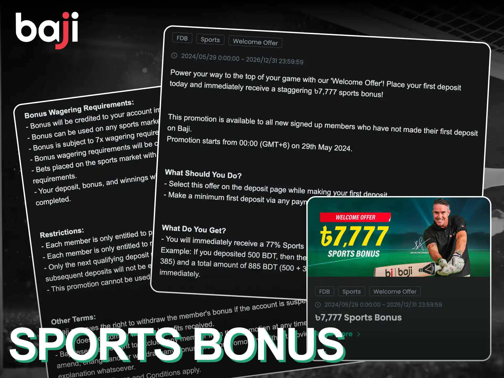 Choose sports bonus at online casino Baji.