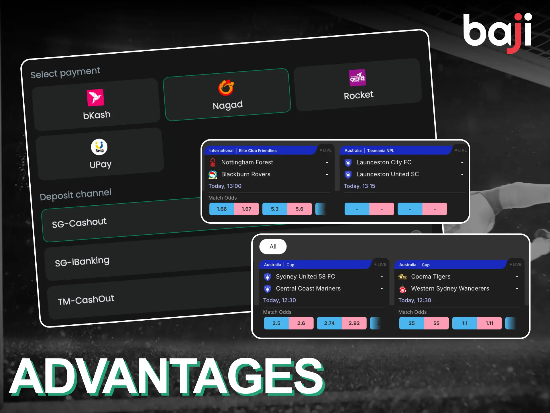 Clients can enjoy many benefits when betting on soccer at Baji Live.