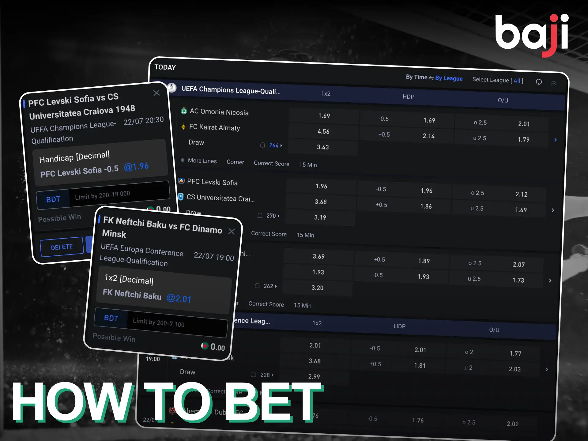 How to start betting on soccer at Baji Live.